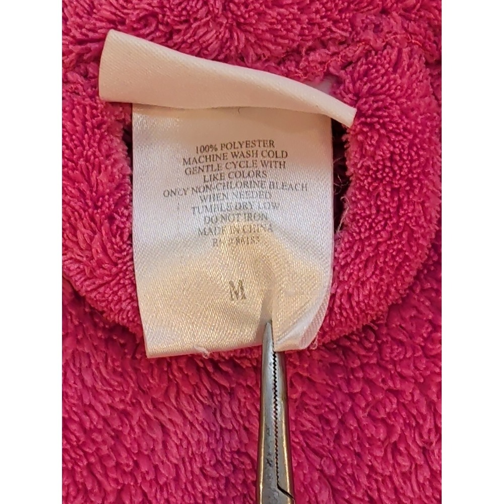 Charlotte Pink Plush Fleece Robe Womens Medium Soft Cozy Belted - Picture 4 of 4